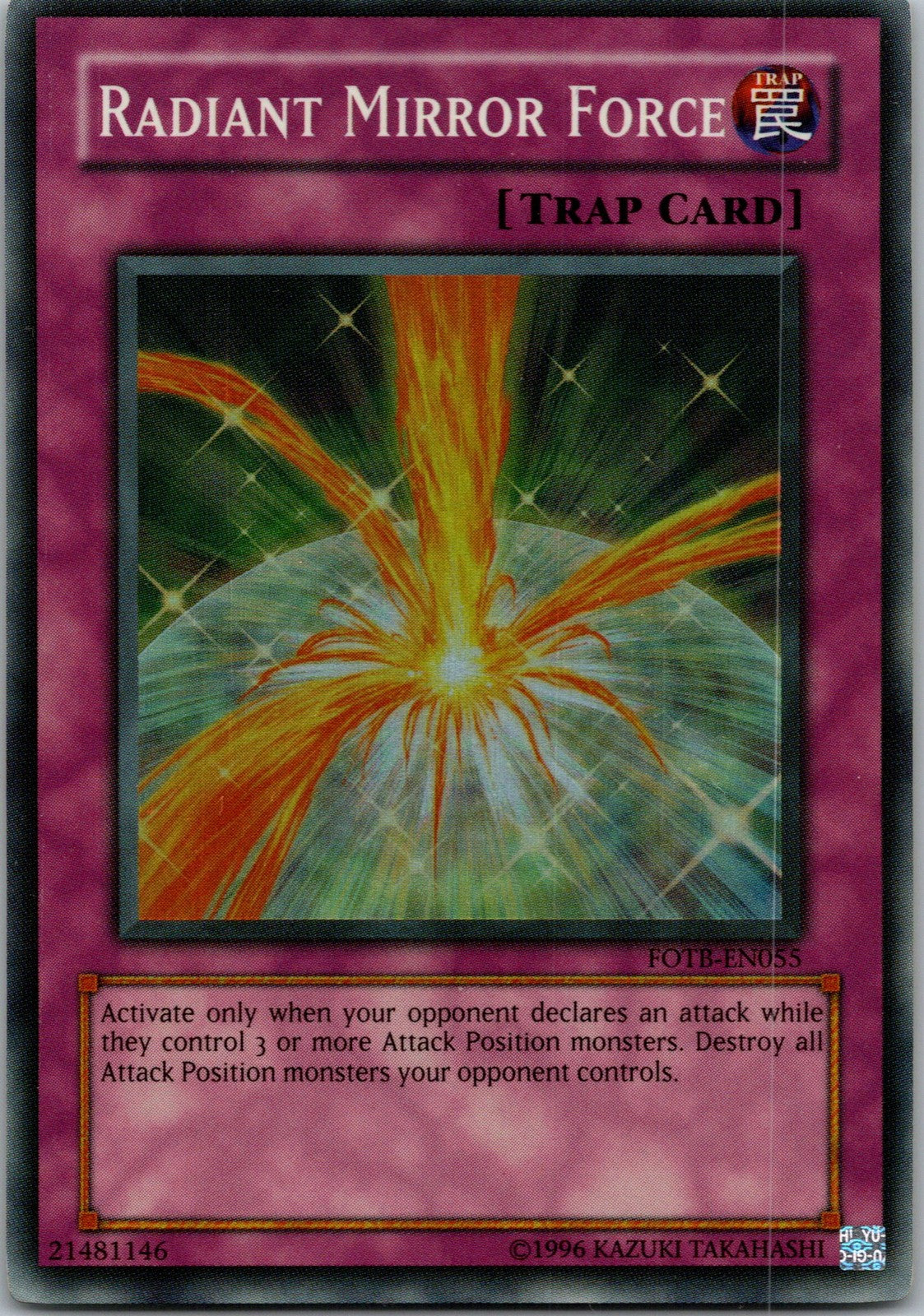Yugioh Radiant Mirror Force FOTB-EN055 Super Rare NM