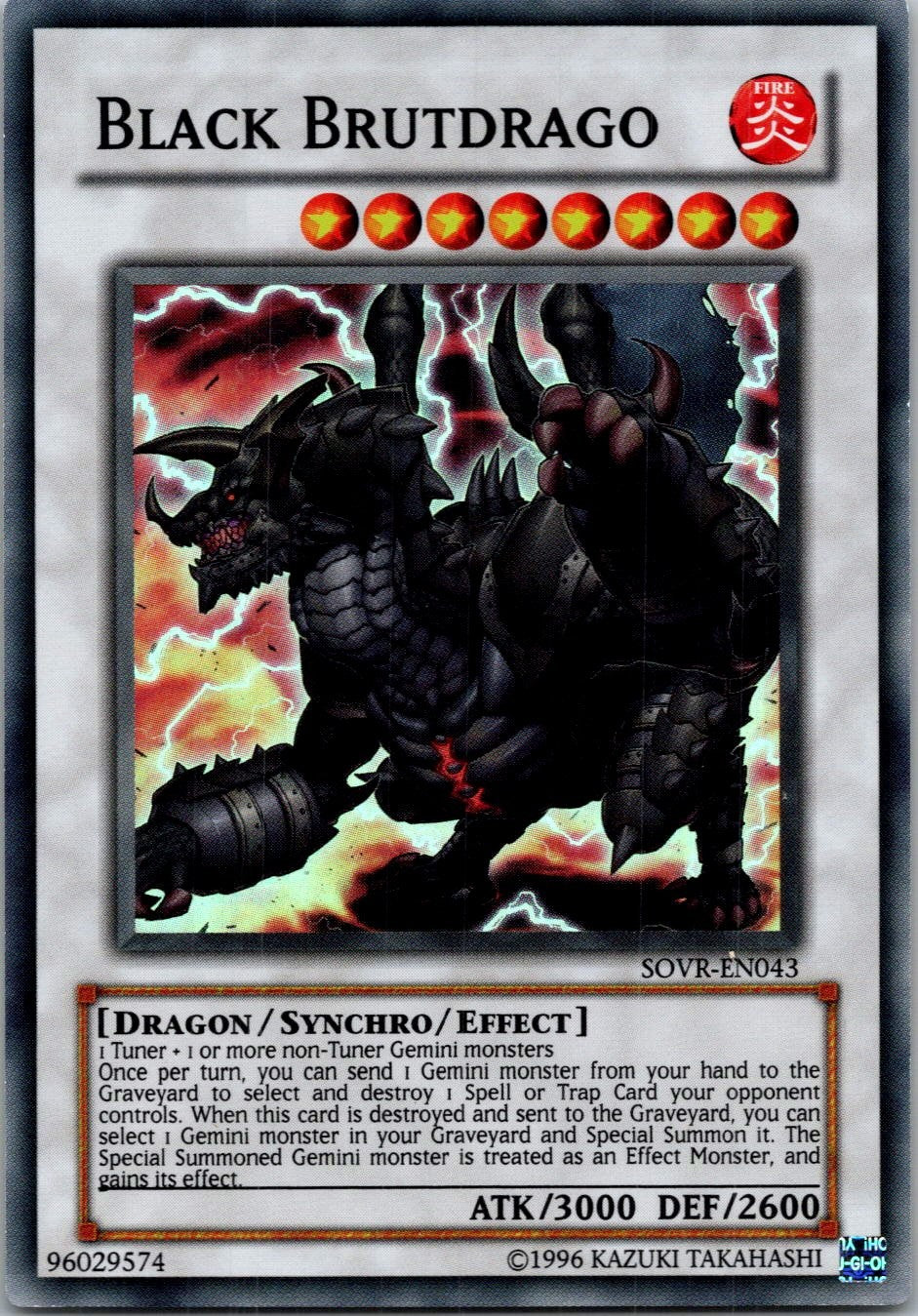 Yugioh Black Brutdrago SOVR-EN043 Super Rare NM