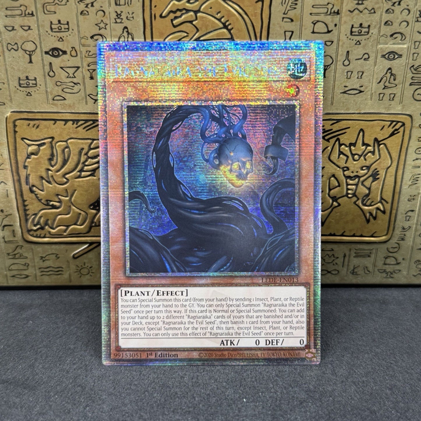 Yugioh Ragnaraika the Evil Seed LEDE-EN013 Quarter Century Secret Rare 1st Ed NM