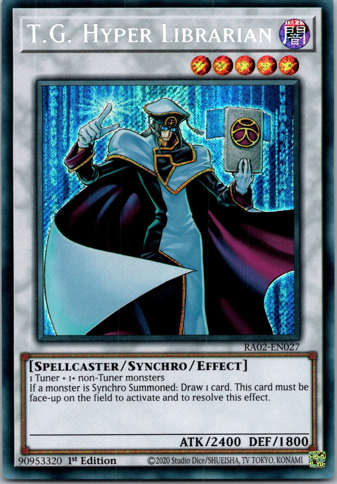Yugioh T.G. Hyper Librarian (Secret Rare) RA02-EN027 1st Edition Secret Rare NM