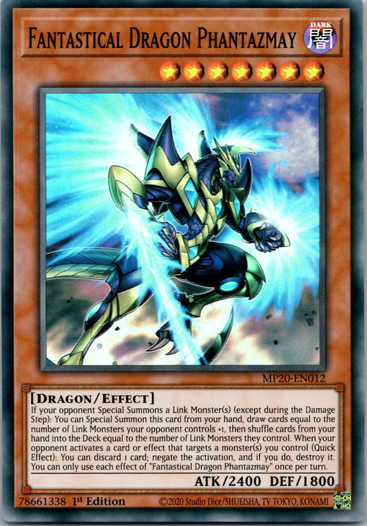 Yugioh Fantastical Dragon Phantazmay MP20-EN012 1st Edition Super Rare NM