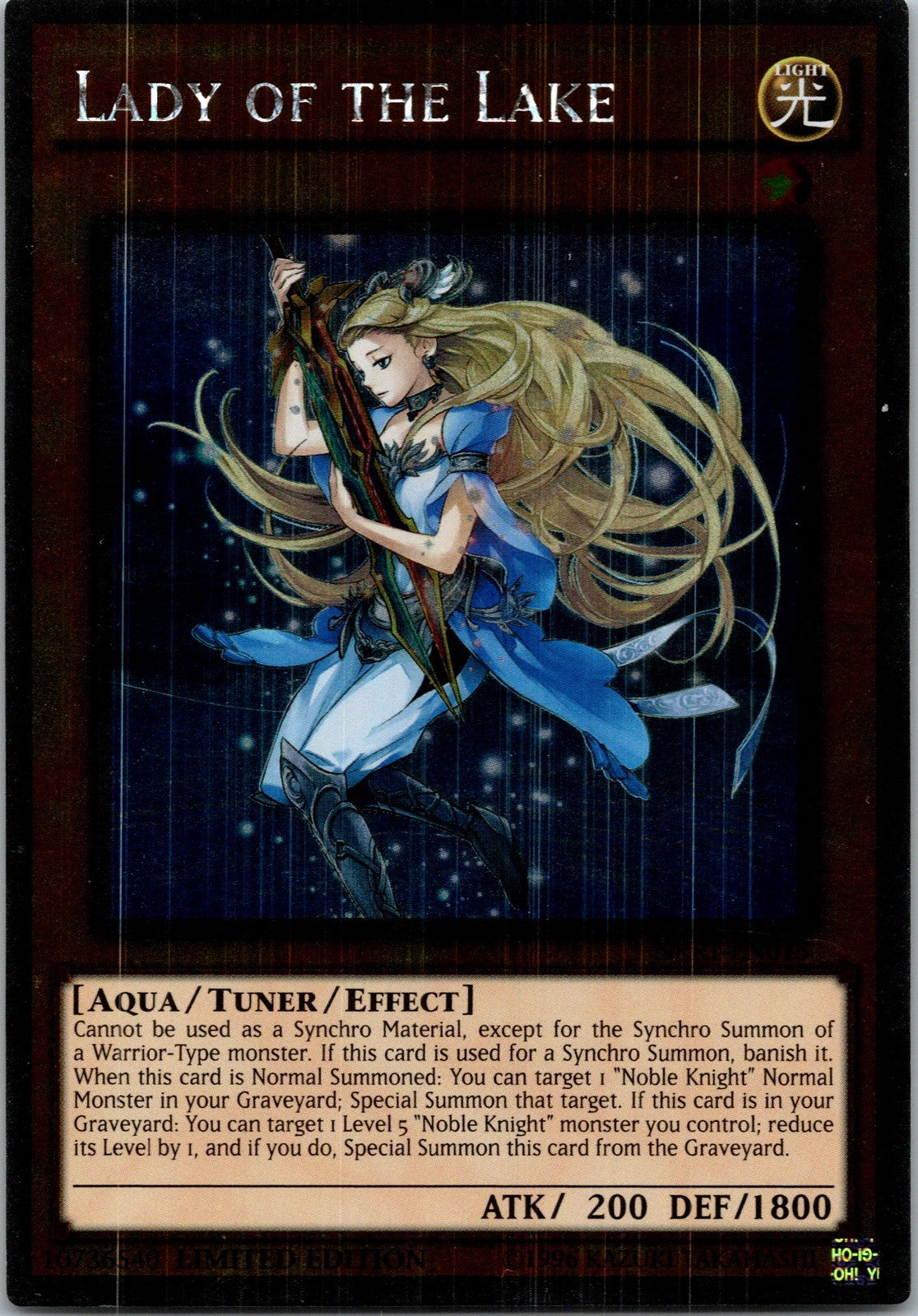 Yugioh Lady of the Lake NKRT-EN013 Limited Edition Platinum Rare NM