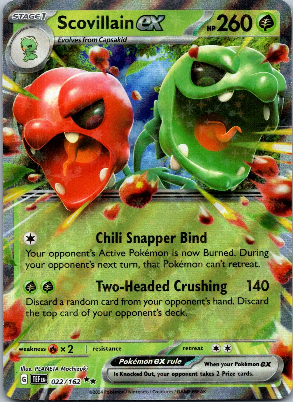 Pokemon Scovillain ex 022/162 Double Rare NM