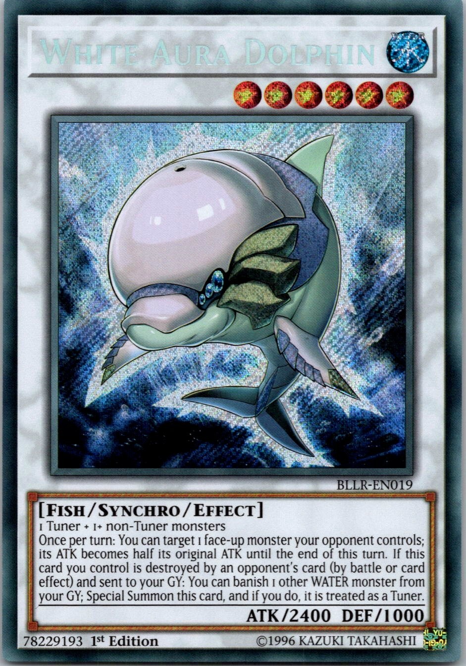Yugioh White Aura Dolphin BLLR-EN019 1st Edition Secret Rare NM