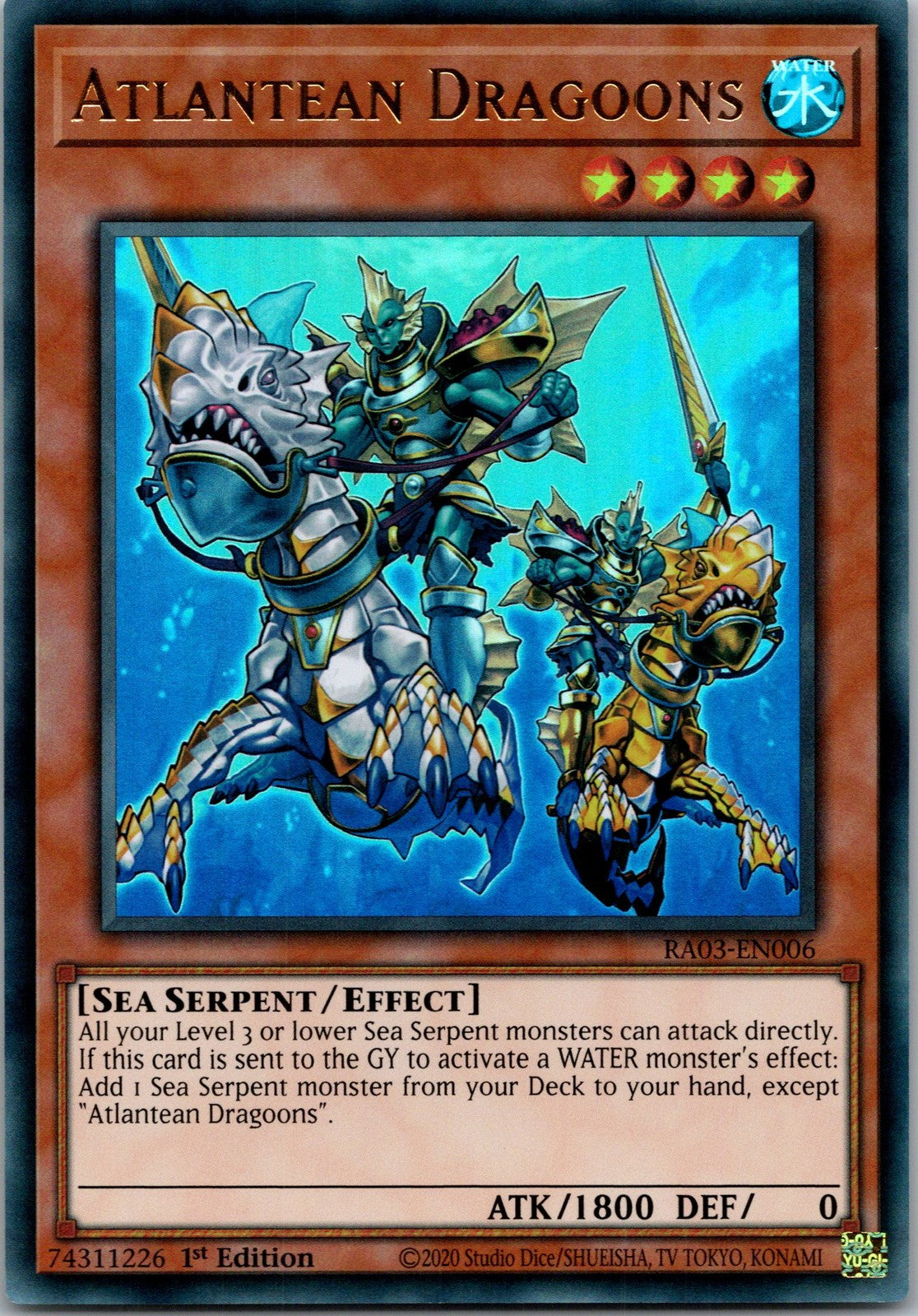Yugioh Atlantean Dragoons (UR) RA03-EN006 1st Edition Ultra Rare NM