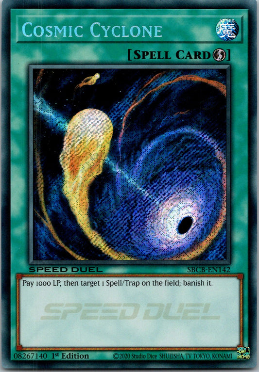 Yugioh Cosmic Cyclone SBCB-EN142 1st Edition Secret Rare NM