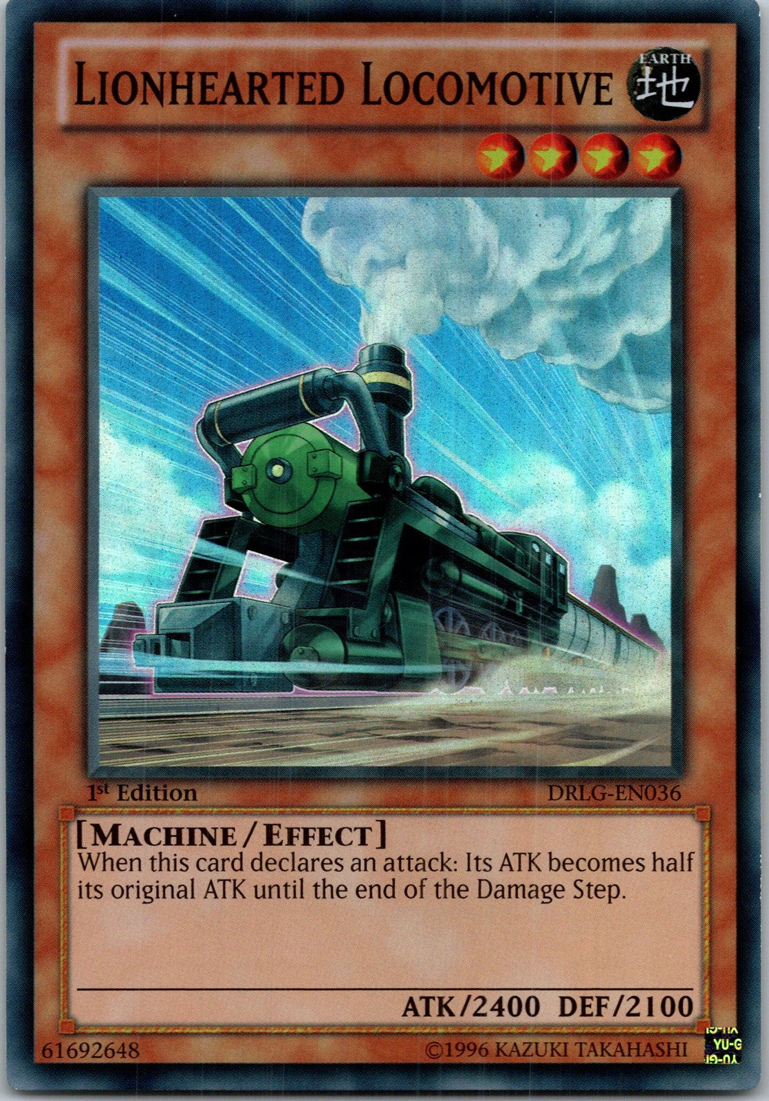 Yugioh Lionhearted Locomotive DRLG-EN036 1st Edition Super Rare NM