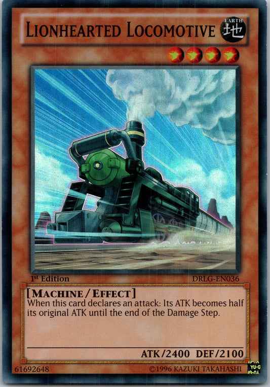 Yugioh Lionhearted Locomotive DRLG-EN036 1st Edition Super Rare NM