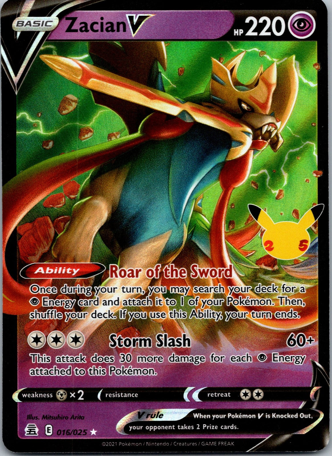 Pokemon Zacian V 016/025 Ultra Rare NM