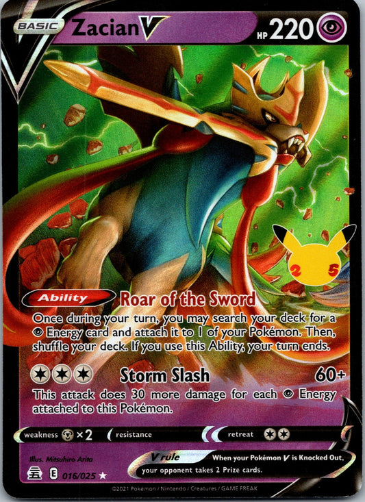 Pokemon Zacian V 016/025 Ultra Rare NM