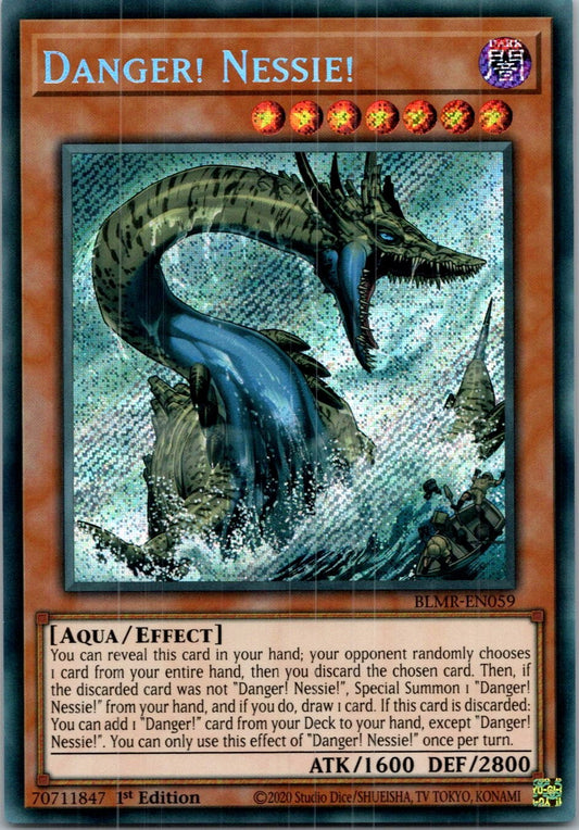 Yugioh Danger! Nessie! BLMR-EN059 1st Edition Secret Rare NM