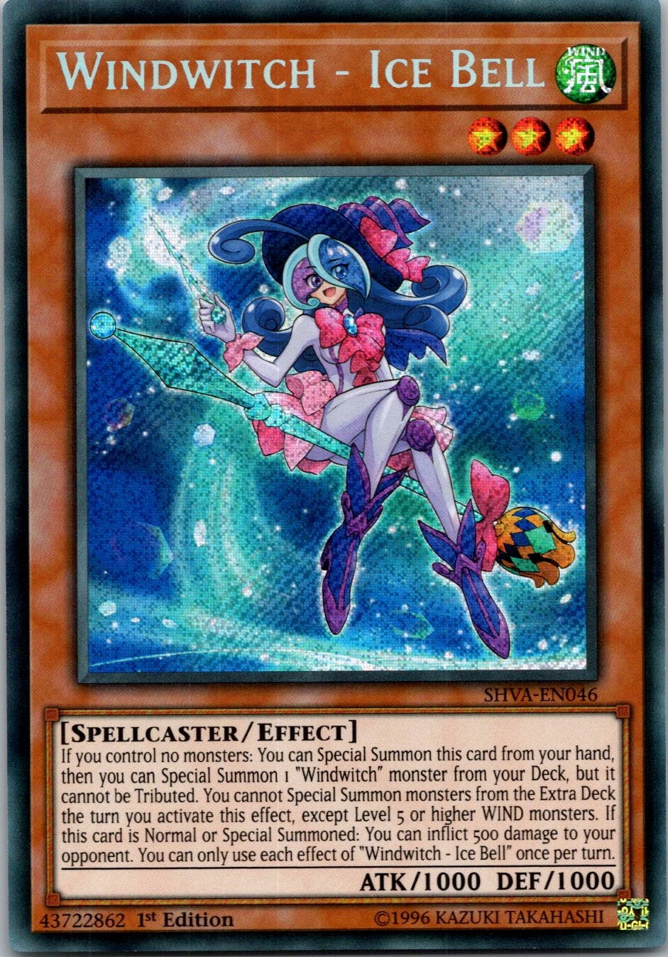 Yugioh Windwitch - Ice Bell SHVA-EN046 1st Edition Secret Rare NM