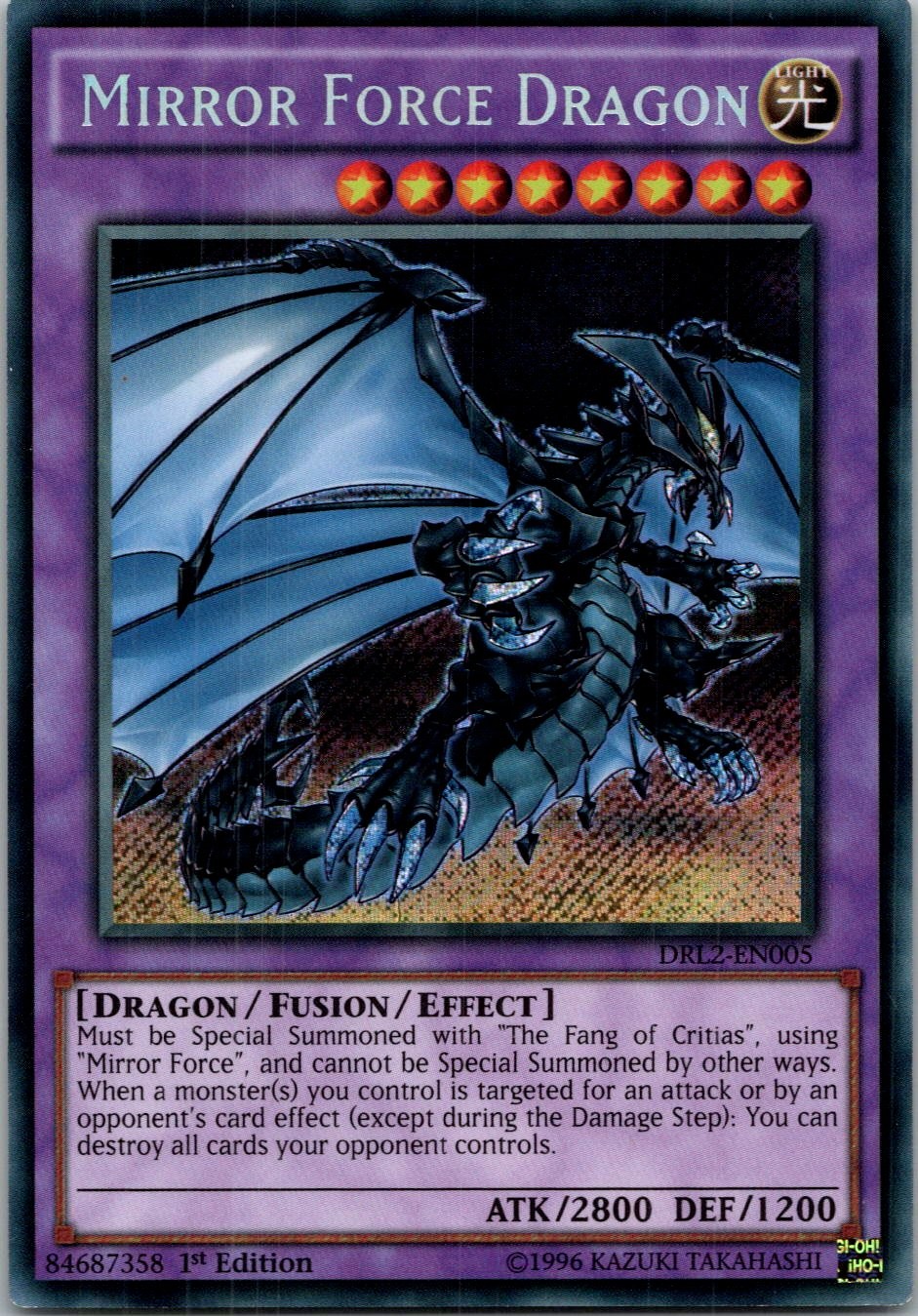 Yugioh Mirror Force Dragon DRL2-EN005 1st Edition Secret Rare NM
