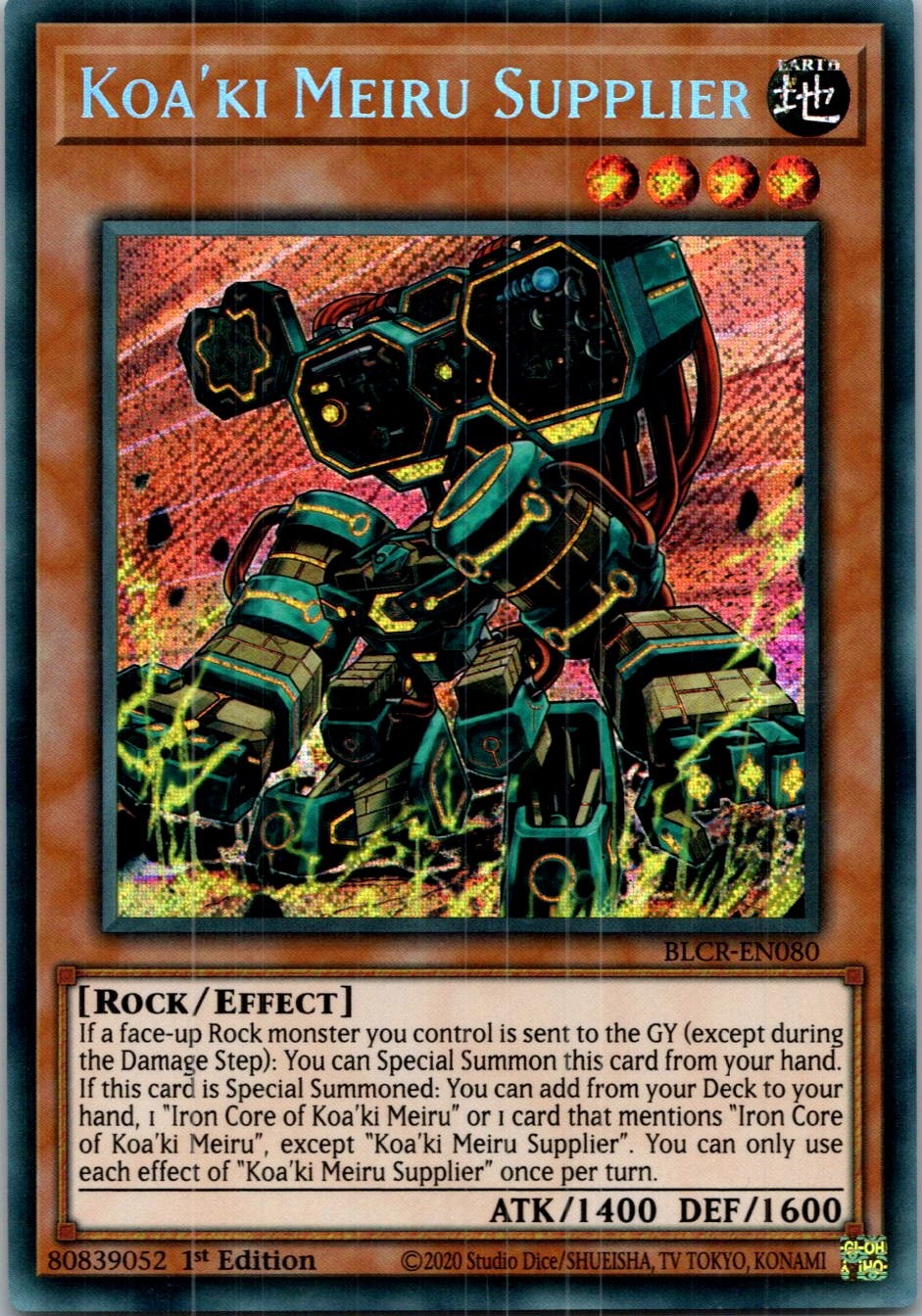 Yugioh Koa'ki Meiru Supplier BLCR-EN080 1st Edition Secret Rare NM