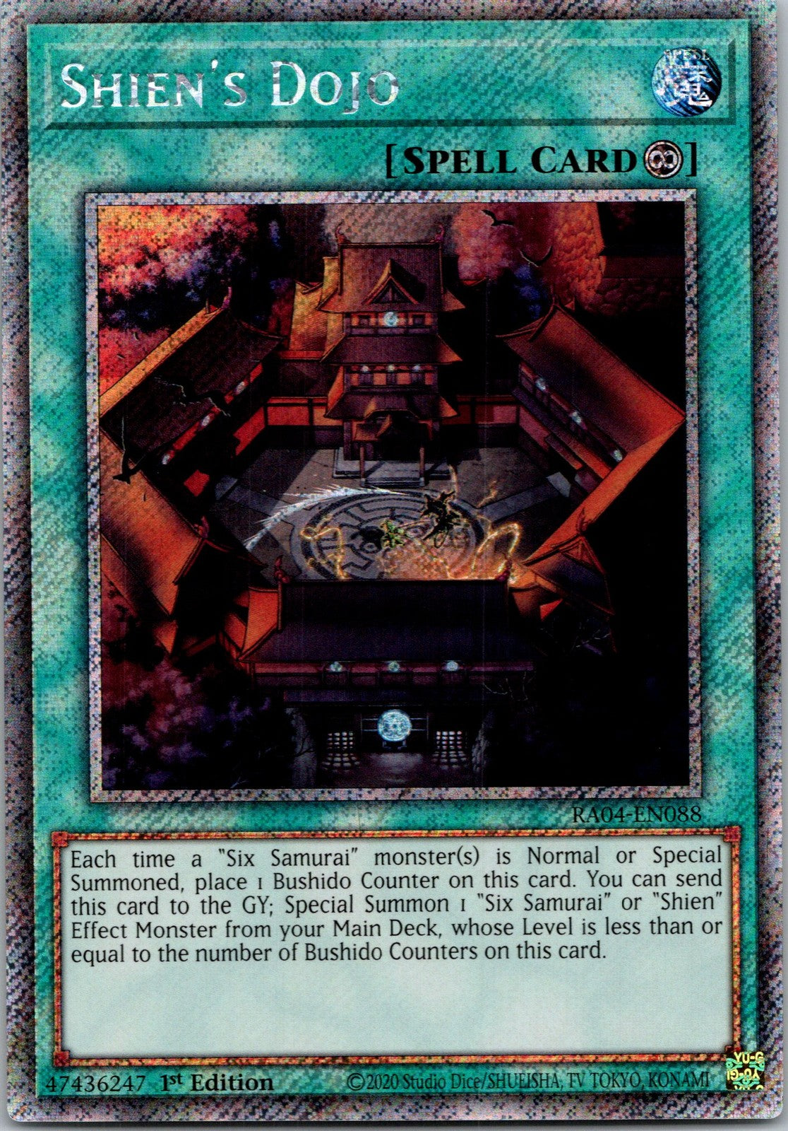 Yugioh Shien's Dojo RA04-EN088 1st Edition Platinum Secret Rare NM