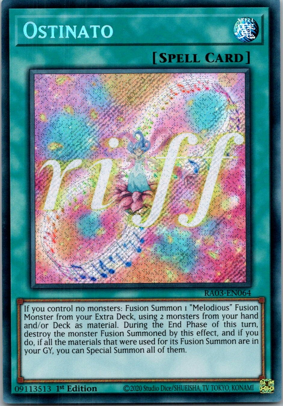 Yugioh Ostinato (Secret Rare) RA03-EN064 1st Edition Secret Rare NM