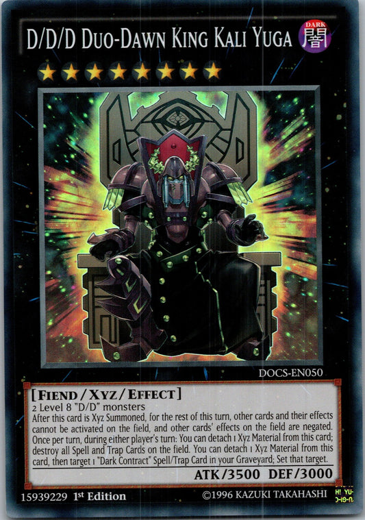 Yugioh D/D/D Duo-Dawn King Kali Yuga DOCS-EN050 1st Edition Super Rare NM