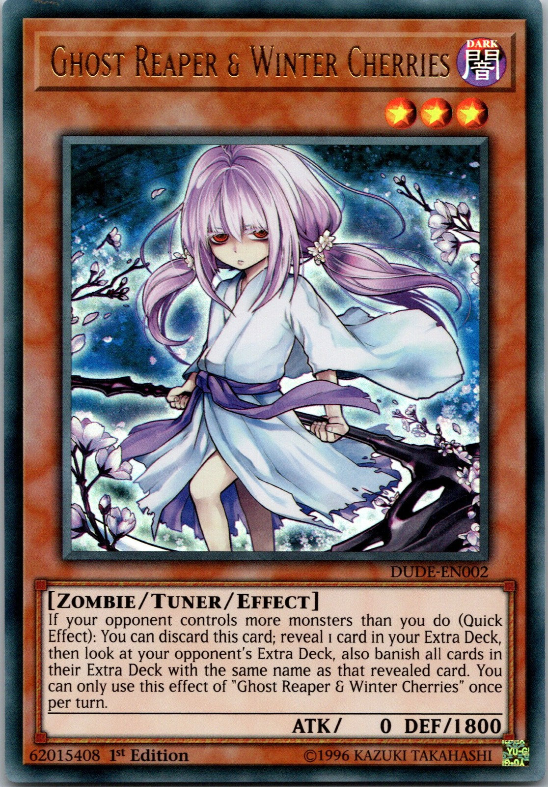 Yugioh Ghost Reaper & Winter Cherries DUDE-EN002 1st Edition Ultra Rare NM