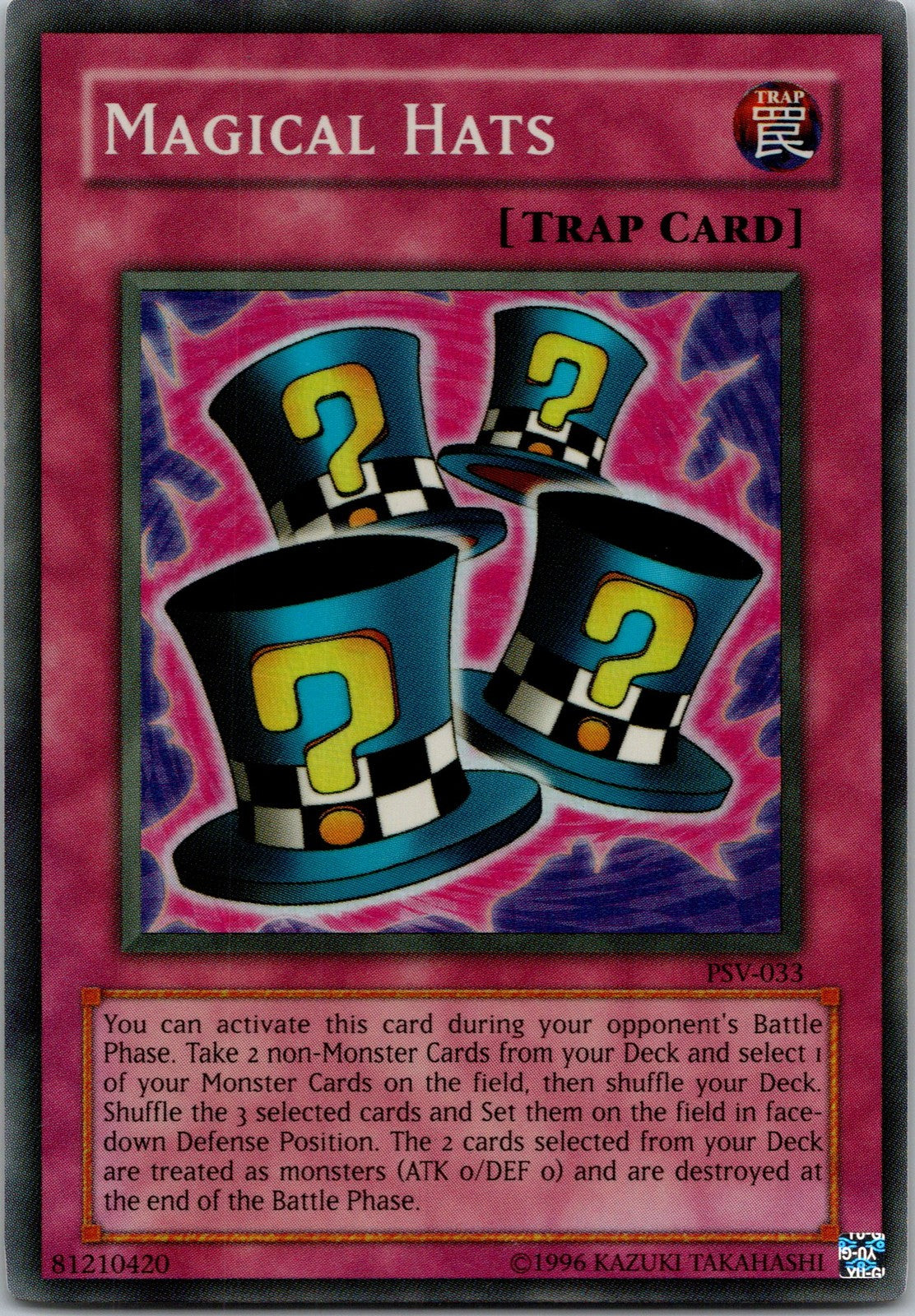Yugioh Magical Hats PSV-033 OG Print Super Rare NM