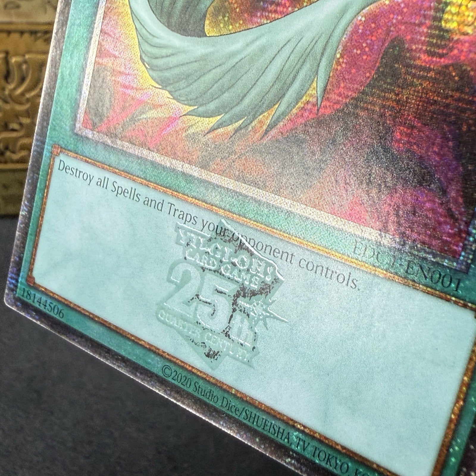 Yugioh Harpie's Feather Duster EDC1-EN001 Quarter Century Secret Rare See Pics