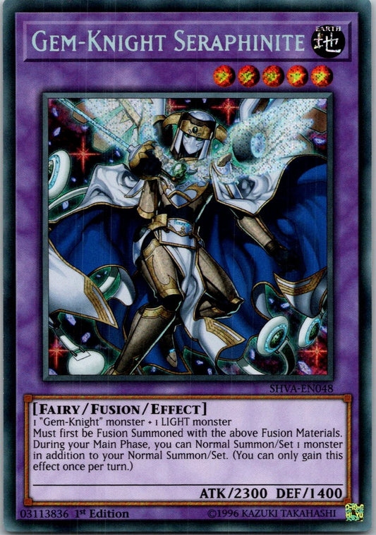 Yugioh Gem-Knight Seraphinite SHVA-EN048 1st Edition Secret Rare NM