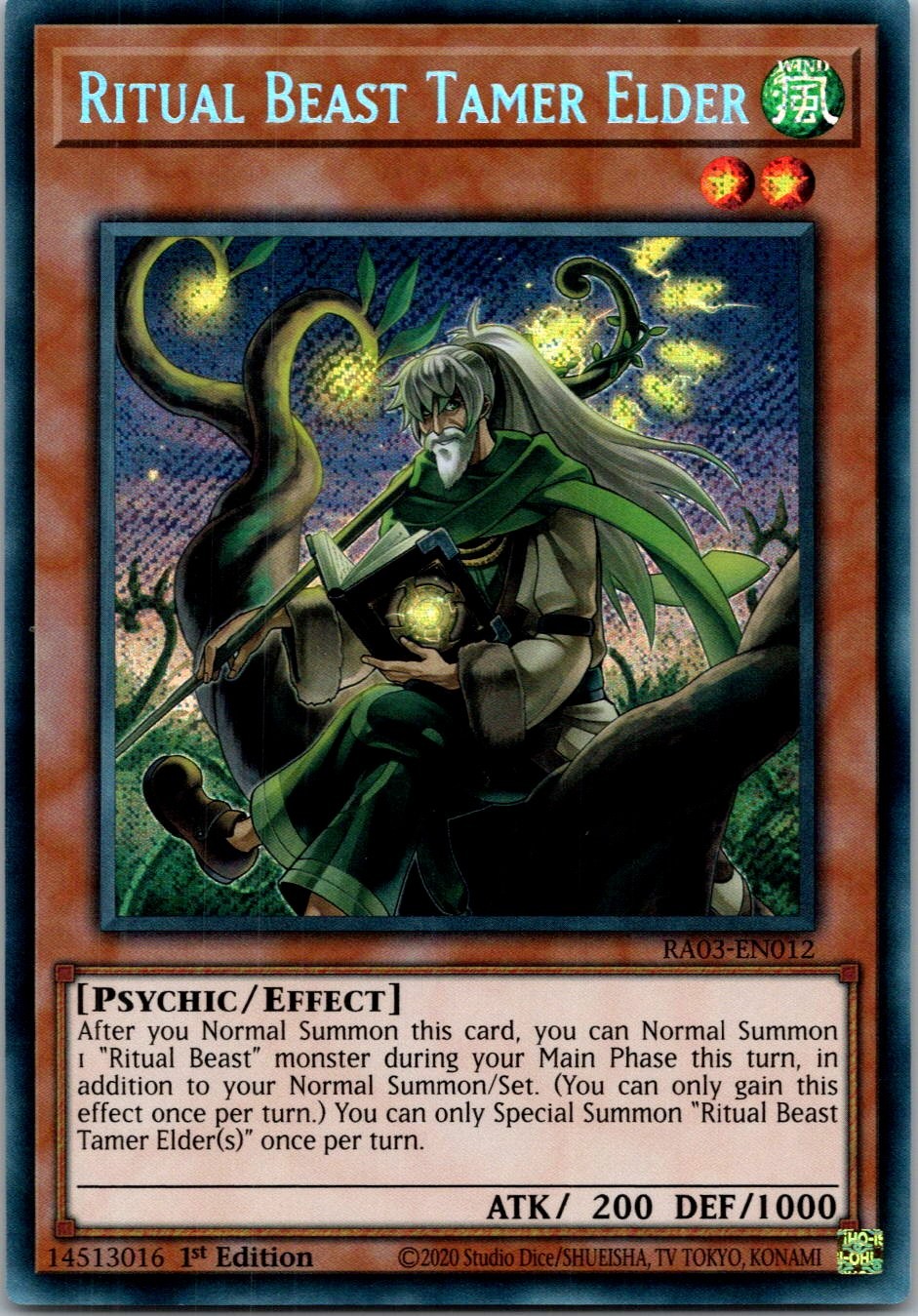 Yugioh Ritual Beast Tamer Elder RA03-EN012 1st Edition Secret Rare NM