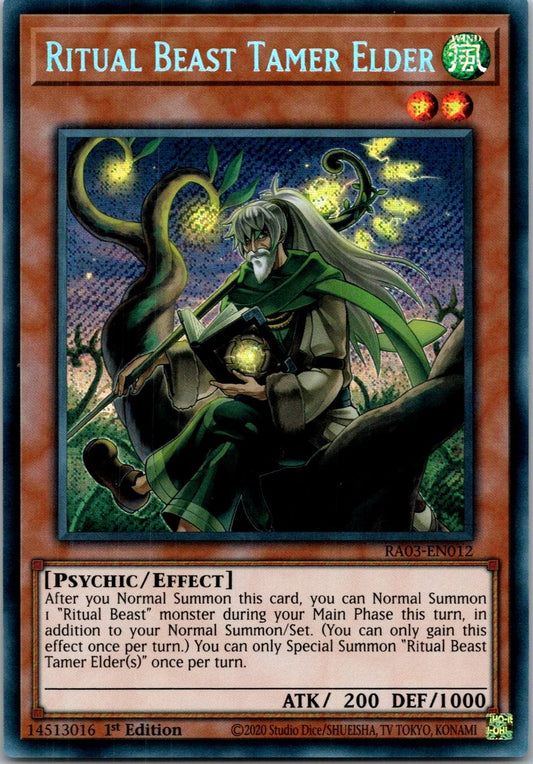 Yugioh Ritual Beast Tamer Elder RA03-EN012 1st Edition Secret Rare NM