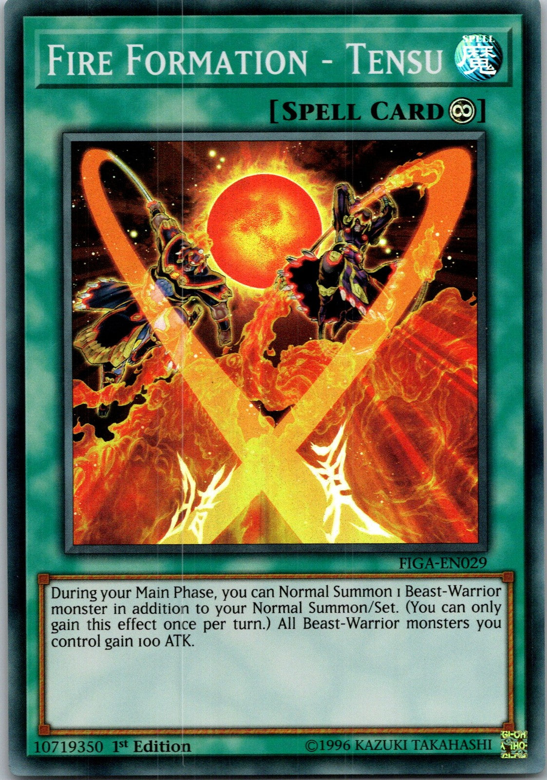 Yugioh Fire Formation - Tensu FIGA-EN029 1st Edition Super Rare NM