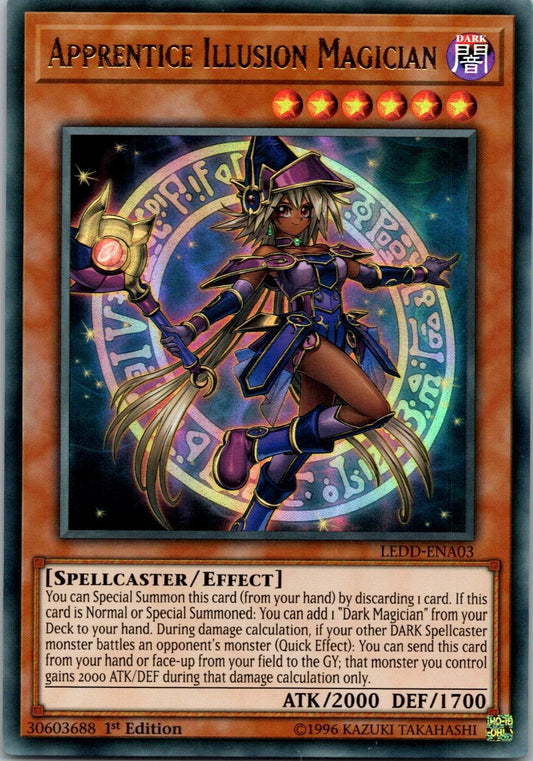 Yugioh Apprentice Illusion Magician LEDD-ENA03 1st Edition Ultra Rare NM