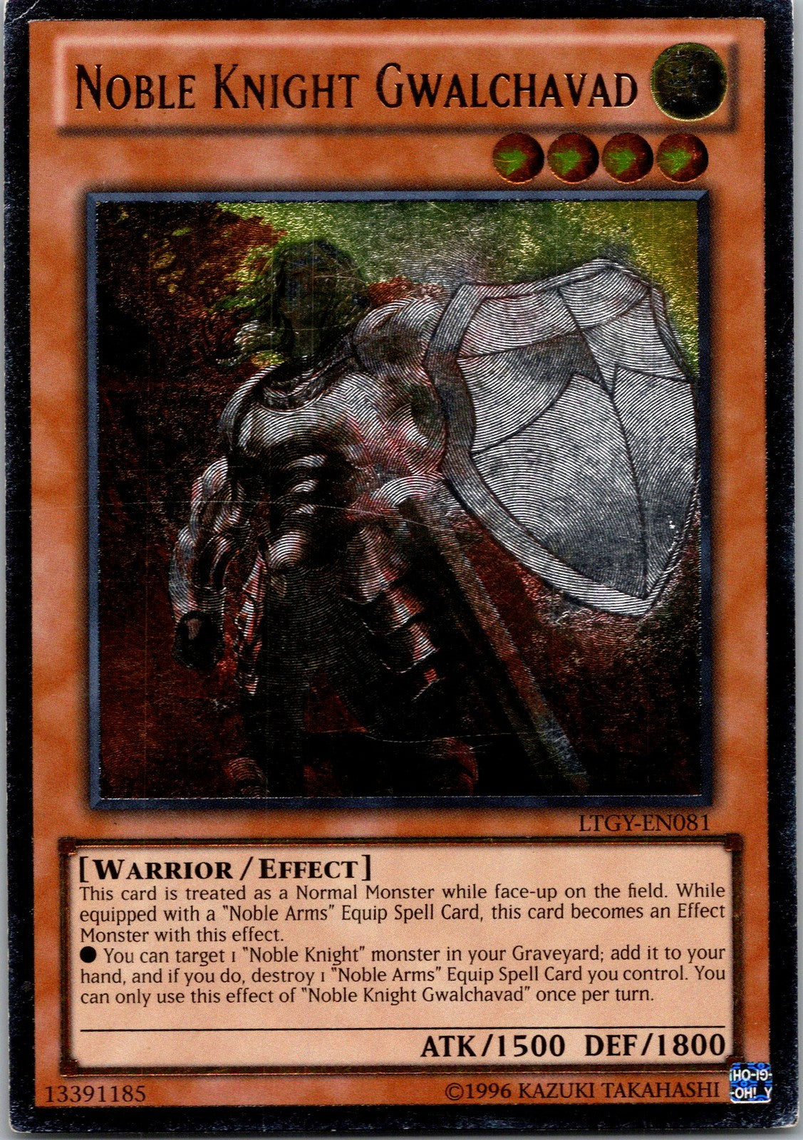 Yugioh Noble Knight Gwalchavad LTGY-EN081 Ultimate Rare LP