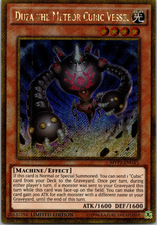 Yugioh Duza the Meteor Cubic Vessel MVP1-ENGV1 Limited Edition Gold Secret Rare
