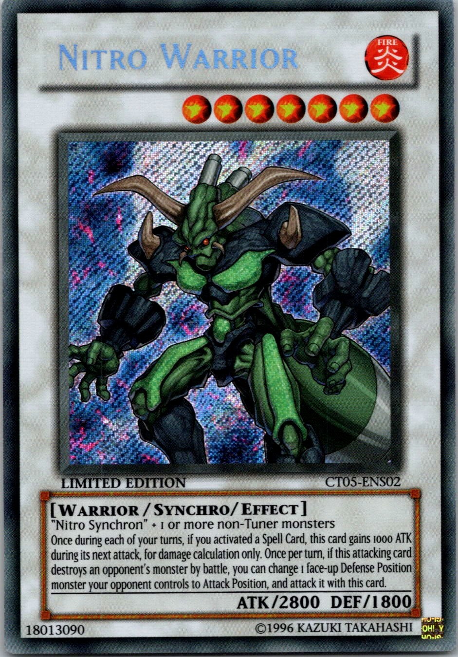 Yugioh Nitro Warrior CT05-ENS02 Limited Edition Secret Rare NM
