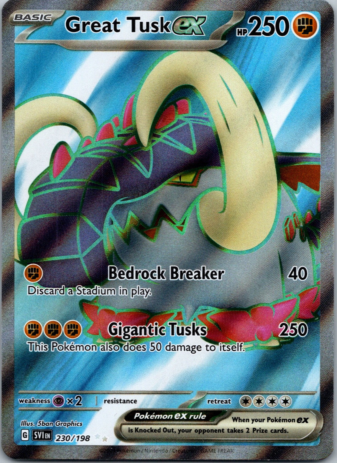 Pokemon Great Tusk ex 230/198 Ultra Rare NM
