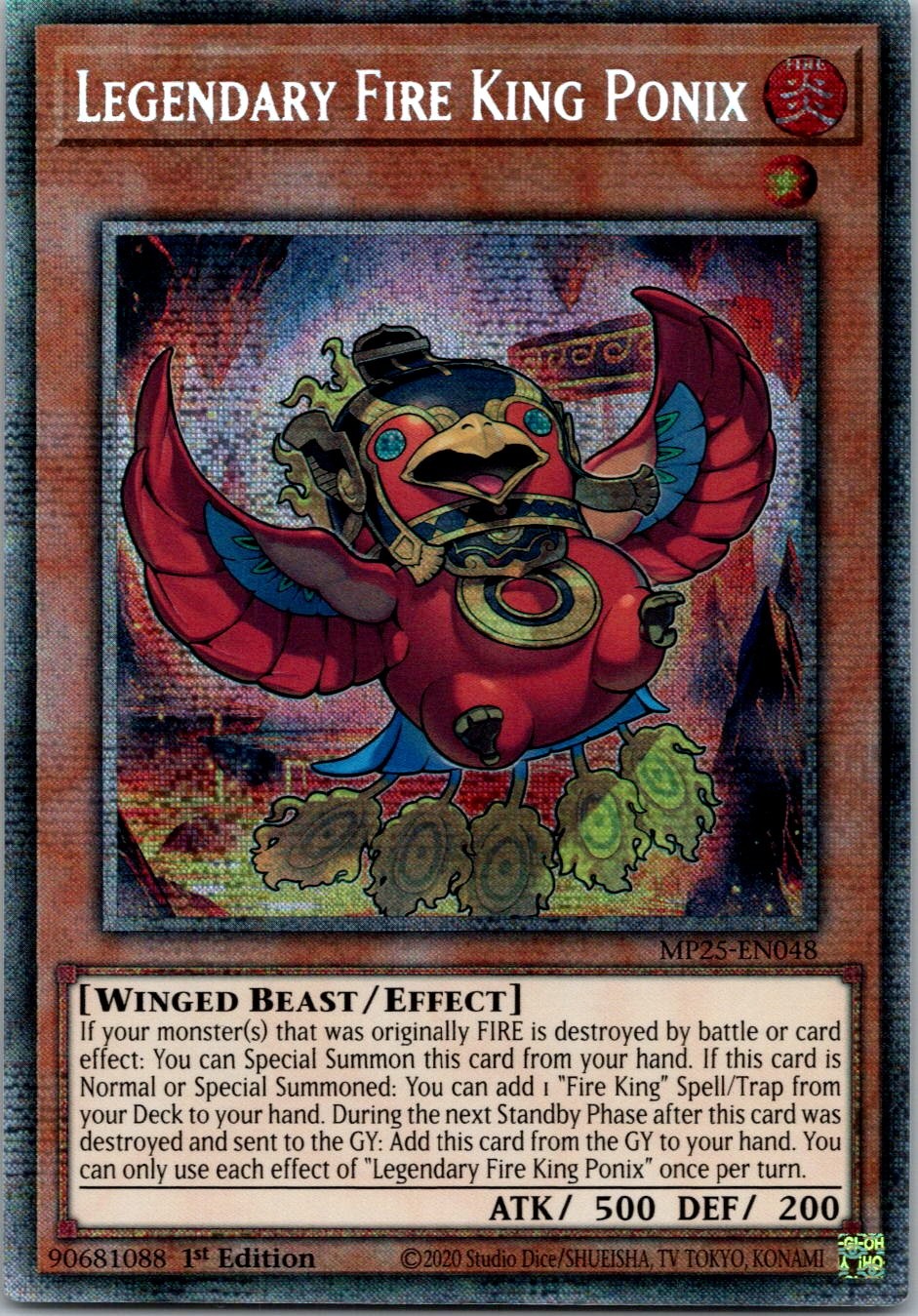 Yugioh Legendary Fire King Ponix MP25-EN048 1st Edition Starlight Rare NM