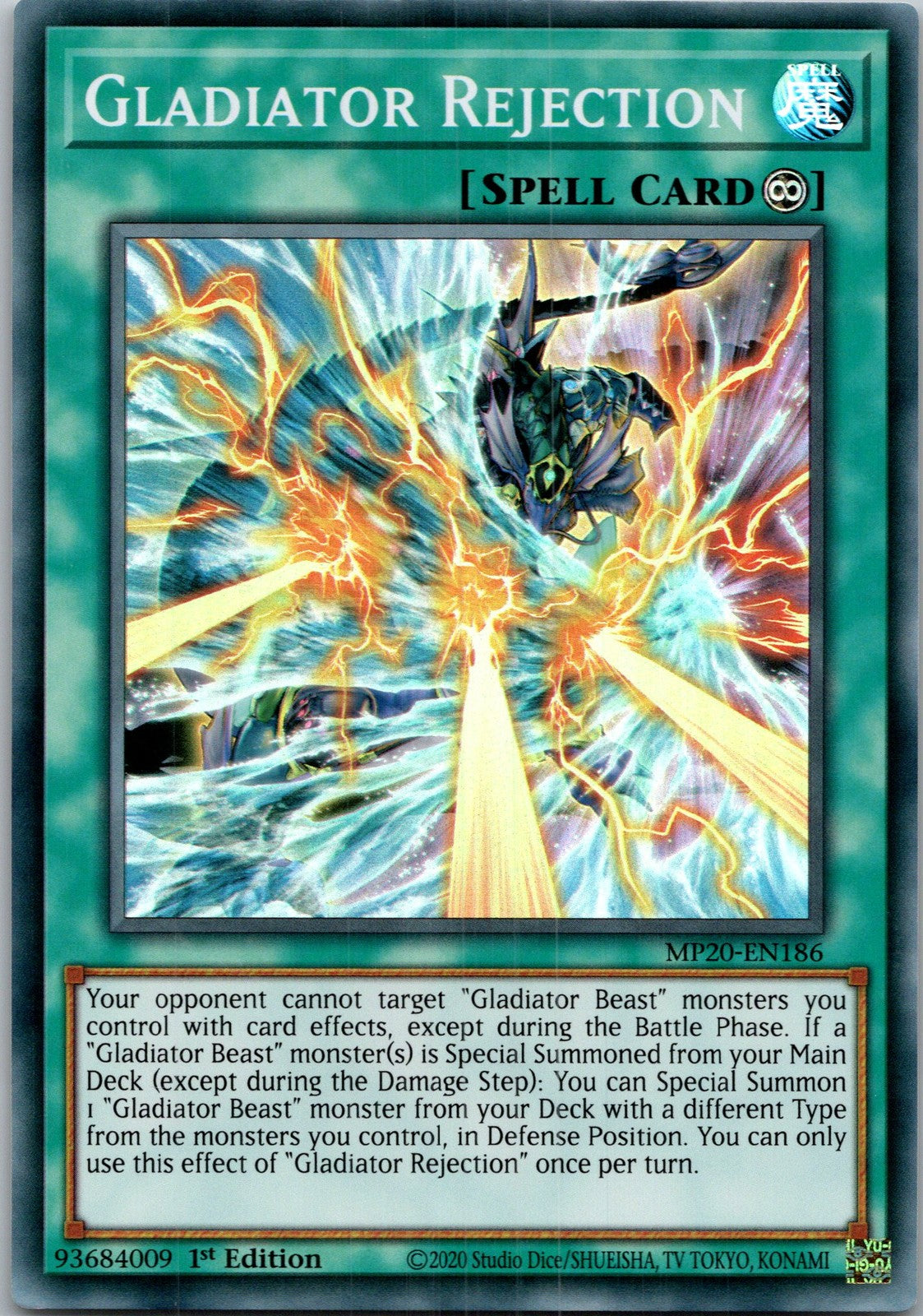 Yugioh Gladiator Rejection MP20-EN186 1st Edition Super Rare NM