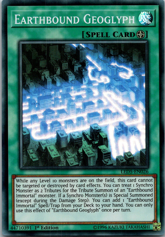 Yugioh Earthbound Geoglyph LED5-EN026 1st Edition Super Rare NM