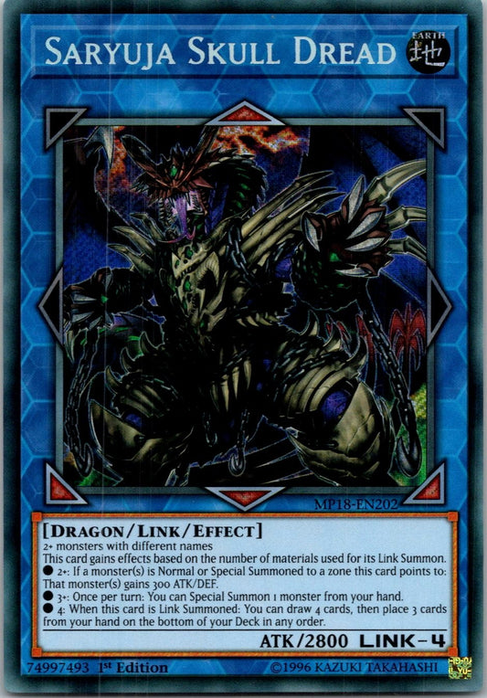 Yugioh Saryuja Skull Dread MP18-EN202 1st Edition Secret Rare NM