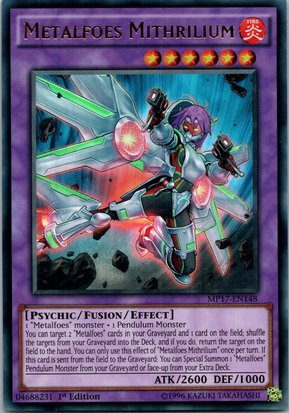 Yugioh Metalfoes Mithrilium MP17-EN148 1st Edition Ultra Rare NM