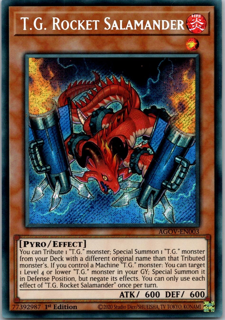 Yugioh T.G. Rocket Salamander AGOV-EN003 1st Edition Secret Rare NM