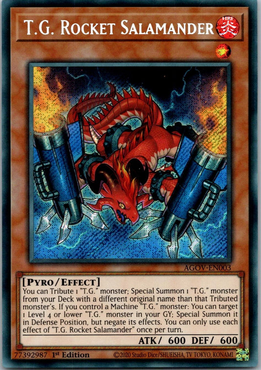 Yugioh T.G. Rocket Salamander AGOV-EN003 1st Edition Secret Rare NM