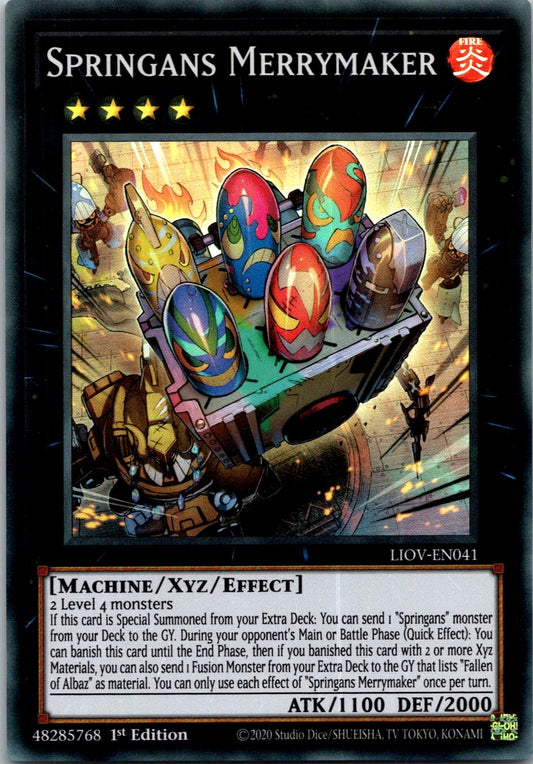 Yugioh Springans Merrymaker LIOV-EN041 1st Edition Super Rare NM