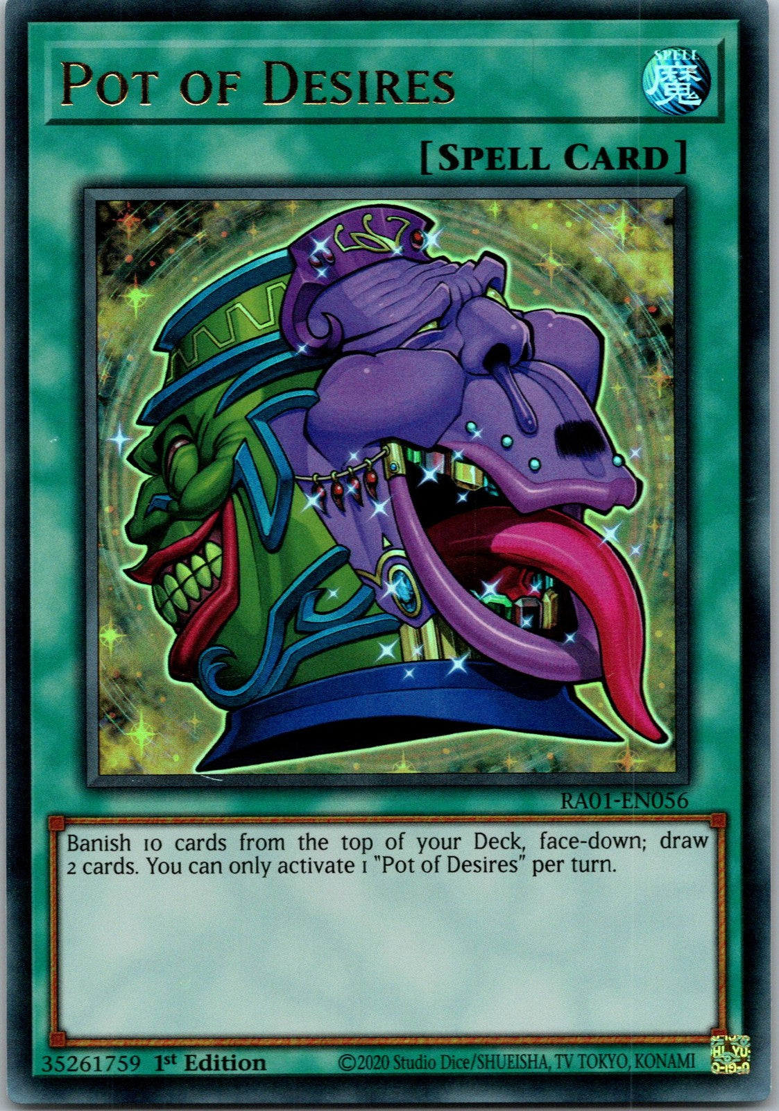 Yugioh Pot of Desires (UR) RA01-EN056 1st Edition Ultra Rare NM