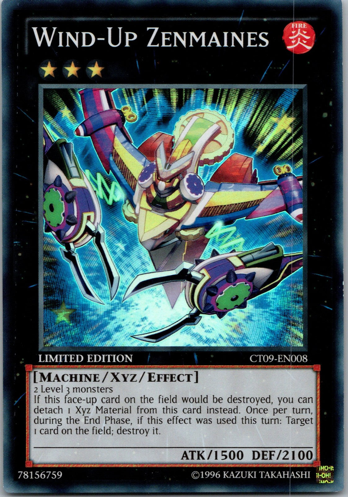 Yugioh Wind-Up Zenmaines CT09-EN008 Limited Edition Super Rare NM
