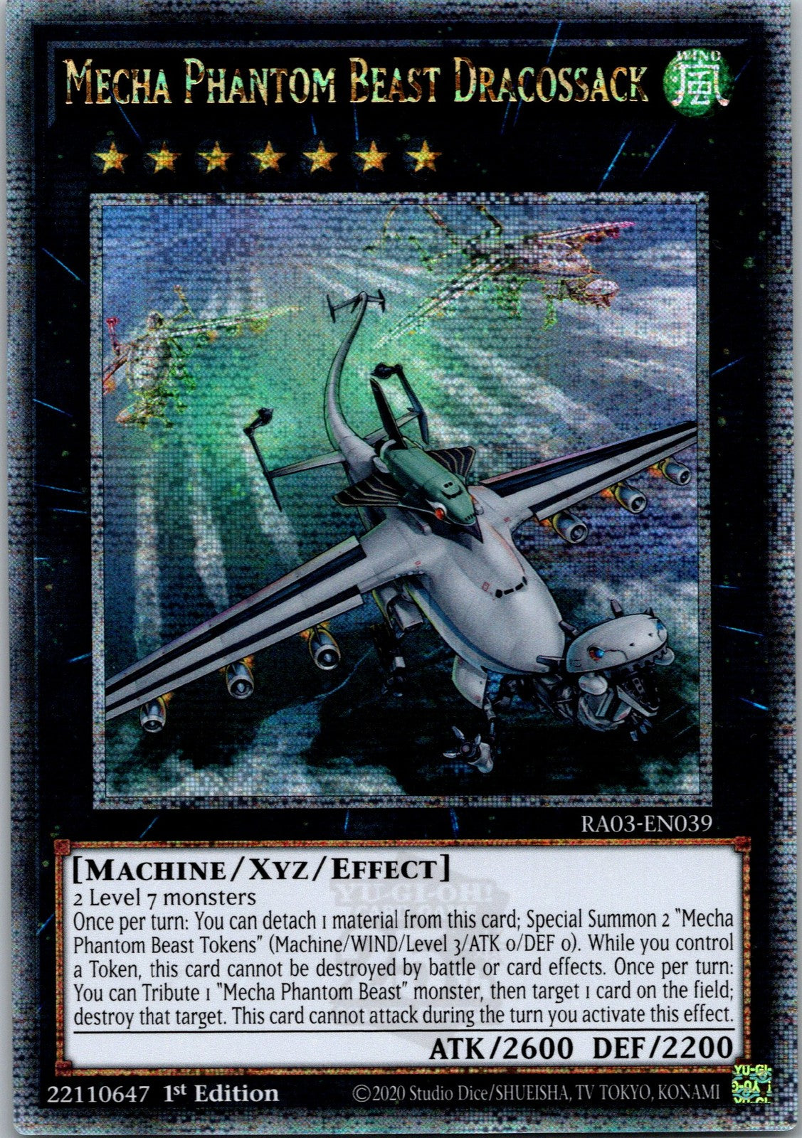Yugioh Mecha Phantom Beast Dracossack RA03-EN039 1st Ed Quarter Century NM