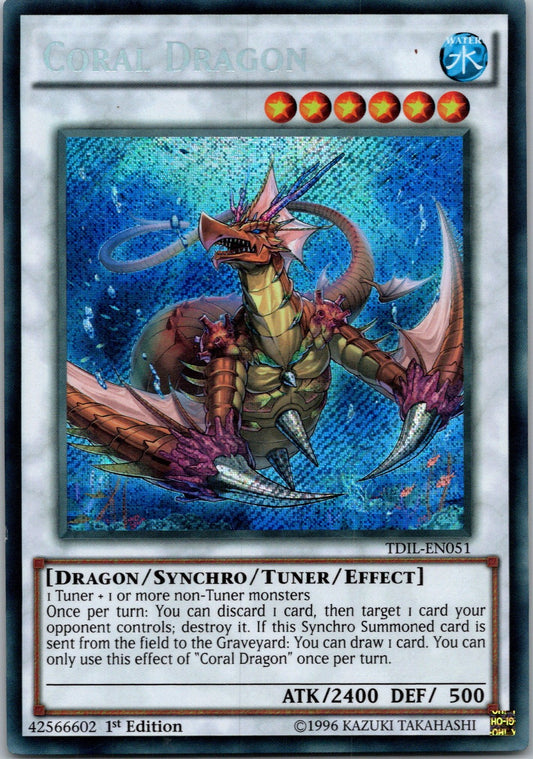 Yugioh Coral Dragon TDIL-EN051 1st Edition Secret Rare NM