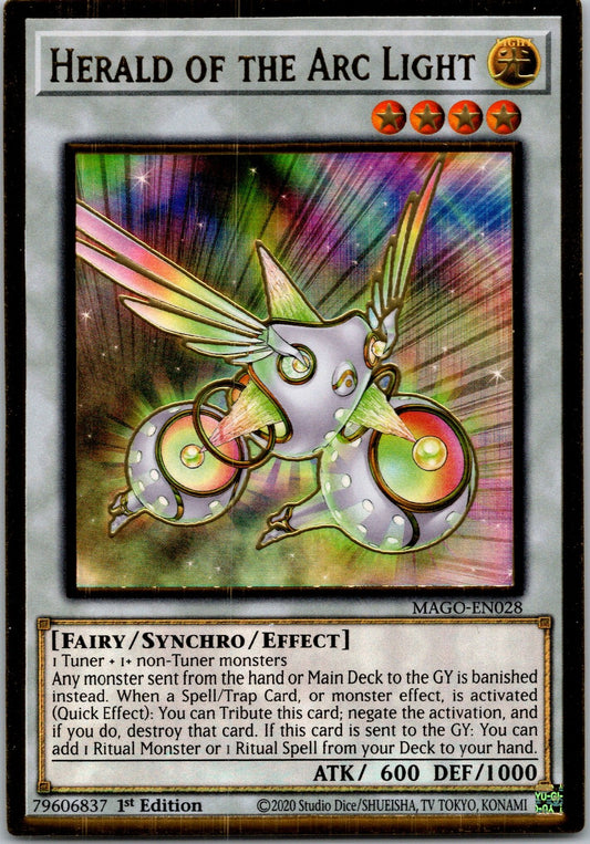 Yugioh Herald of the Arc Light MAGO-EN028 1st Edition Premium Gold Rare NM