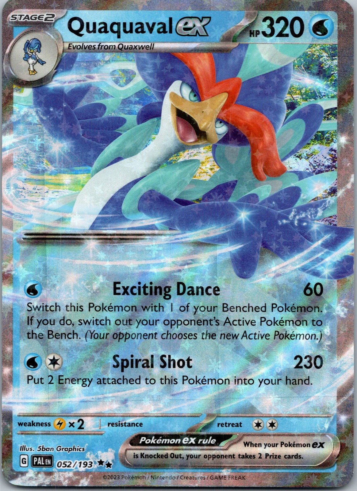 Pokemon Quaquaval ex 052/193 Double Rare NM