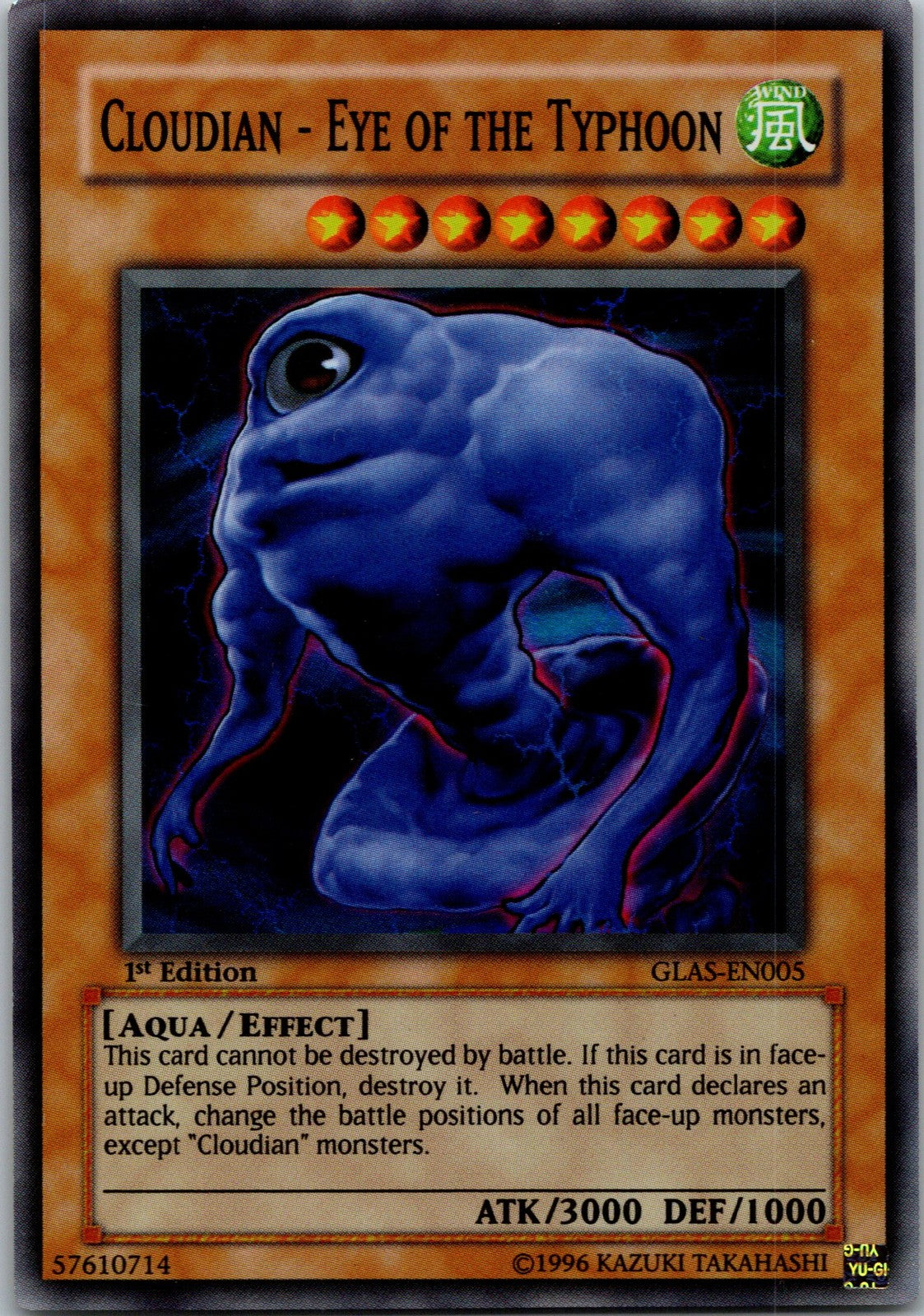 Yugioh Cloudian - Eye of the Typhoon GLAS-EN005 1st Edition Super Rare NM
