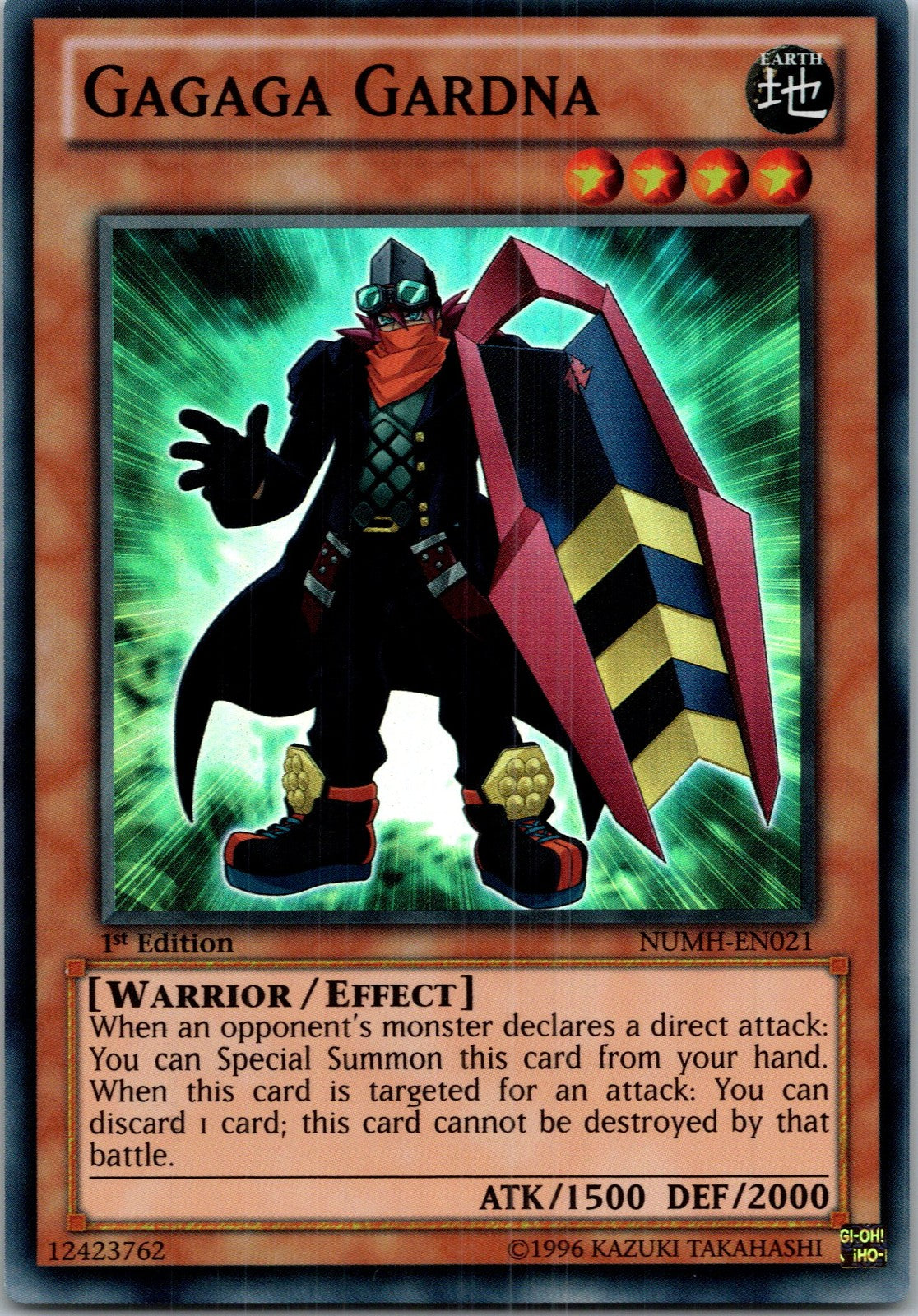 Yugioh Gagaga Gardna NUMH-EN021 1st Edition Super Rare NM
