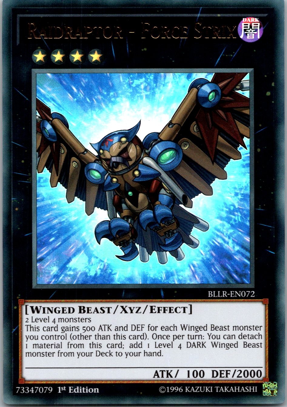 Yugioh Raidraptor - Force Strix BLLR-EN072 1st Edition Ultra Rare NM